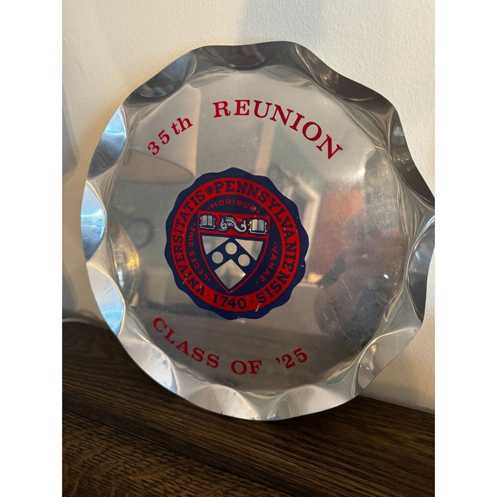 RARE vintage aluminum tray University of Penn class of 1925 35th reunion piece